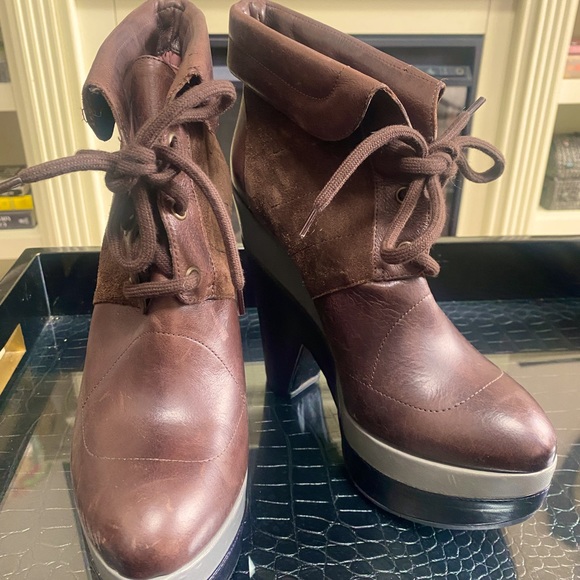 **Derek Lam 🍂 Black Suede & Leather Platform Boots, Size 39** - Picture 3 of 5